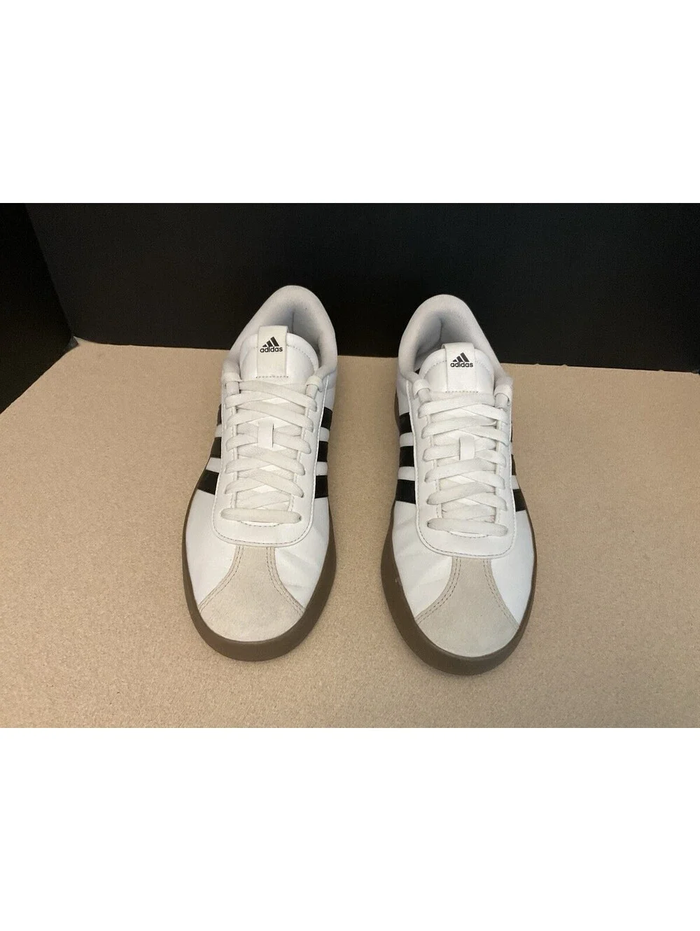 Womens Adidas VL Court 3.0 White/Black/Gum Athletic Shoes. Size 10. Nice Shoes!!